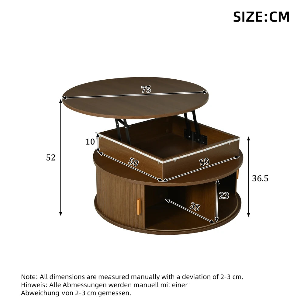 Table basse Romy, dimensions en centimètres