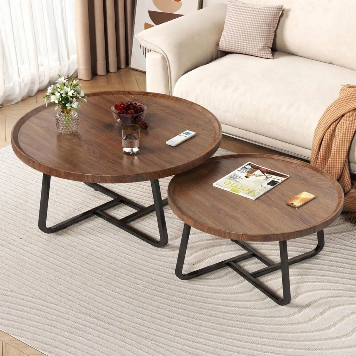 Duo de tables Adèle, packaging à la livraison