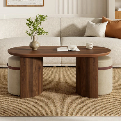 Table basse ovale Odette, vue de dessus