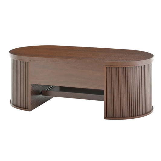 Table basse Suzanne, plateau relevé et étagère extensible