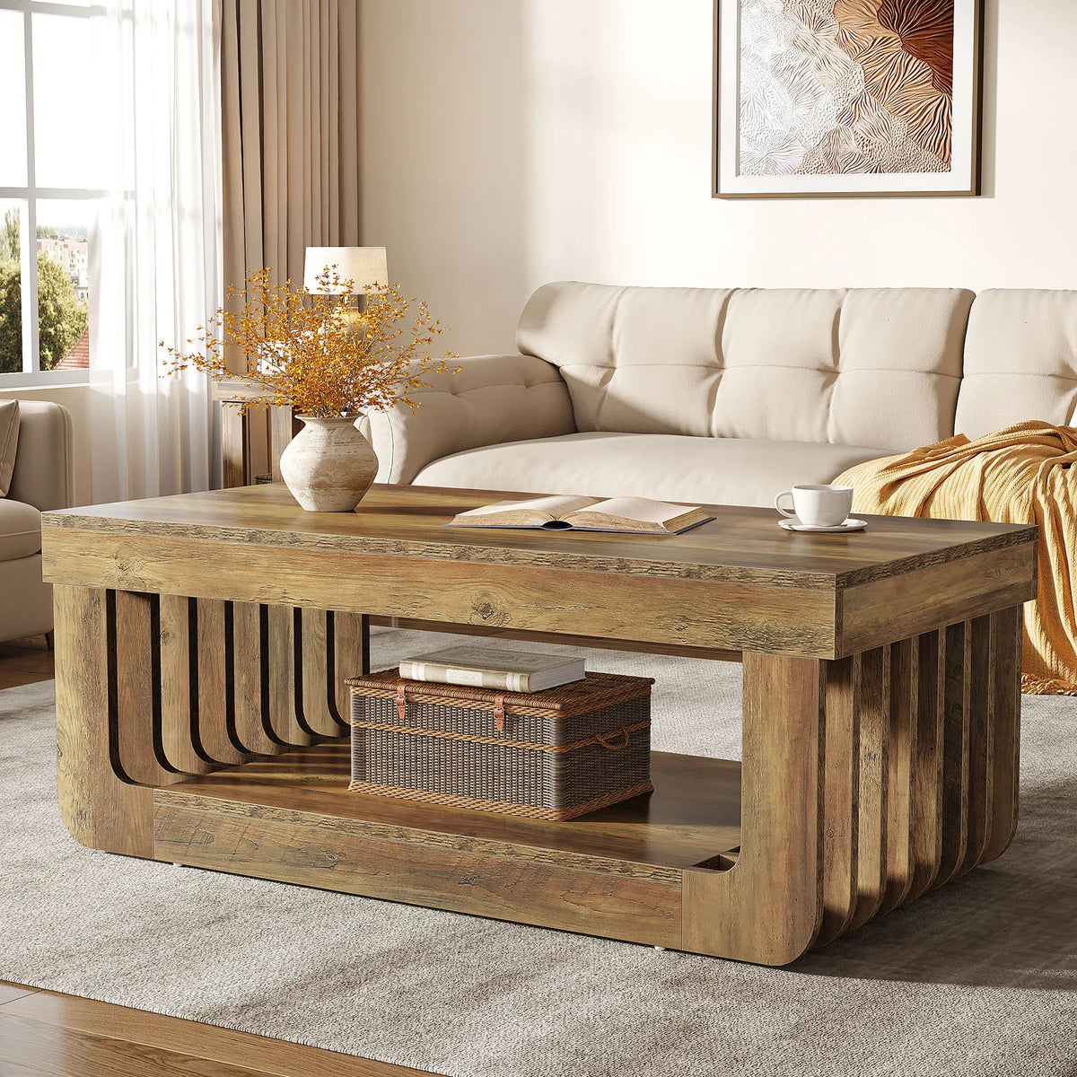 Table basse Élise rectangulaire à deux plateaux, vue 4
