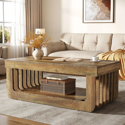Table basse Élise rectangulaire à deux plateaux, vue 4