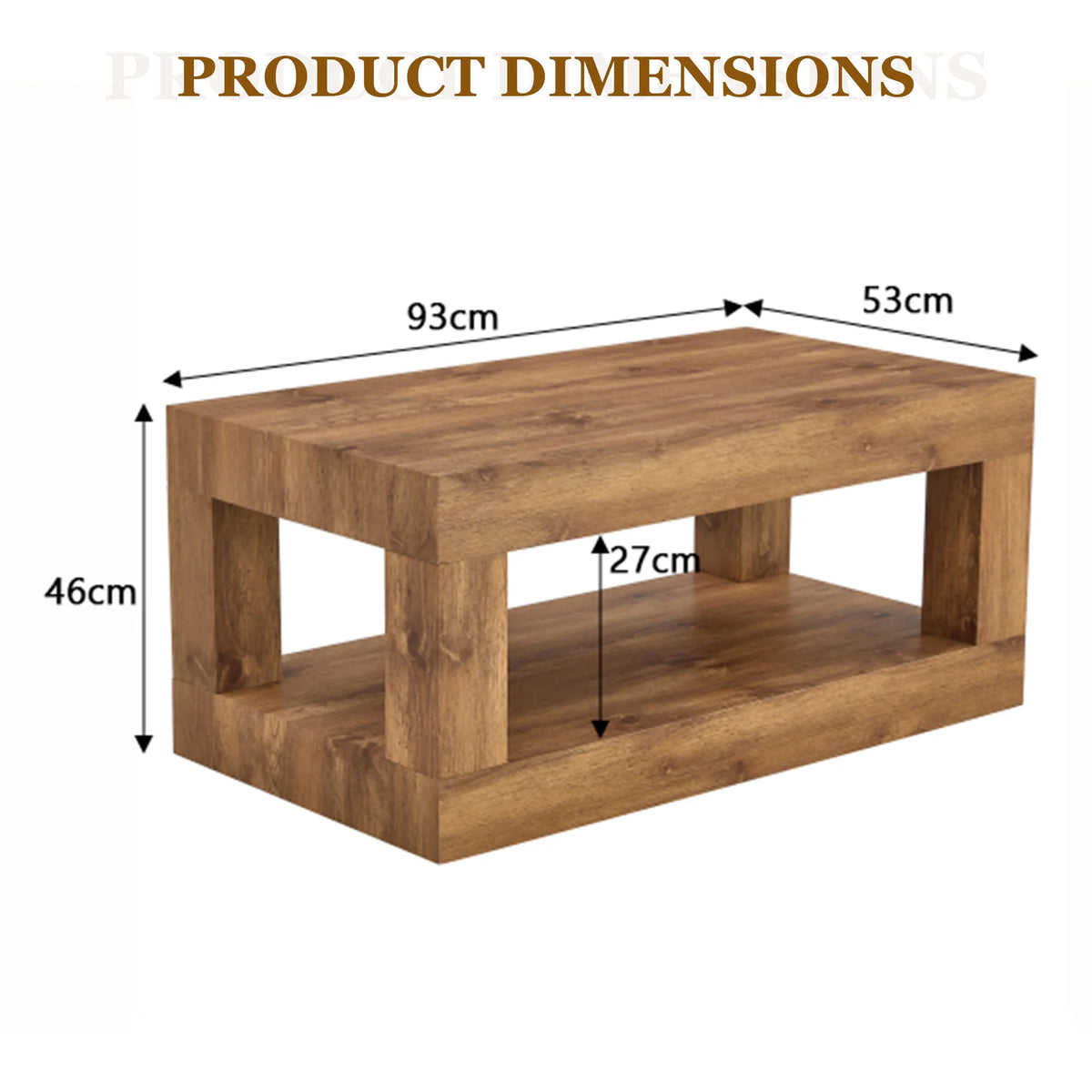 Table basse Mona, dimensions