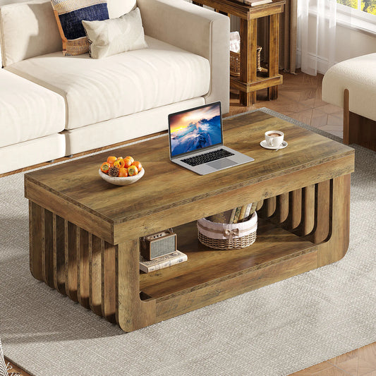 Table basse Élise rectangulaire à deux plateaux