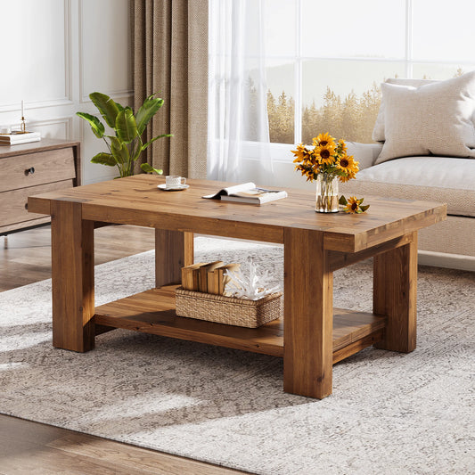 Table basse Louise en bois massif rustique