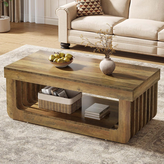 Table basse Élise rectangulaire à deux plateaux, vue 2