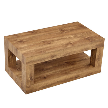 Table basse Mona à double plateau, vue de trois quarts sur fond blanc
