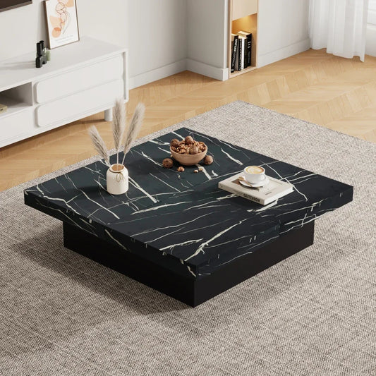 Table basse Rose carrée effet marbre