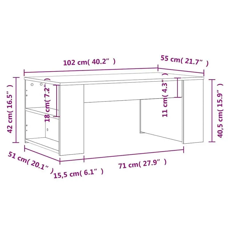 Table basse Jeanne rectangulaire noire, vue 8