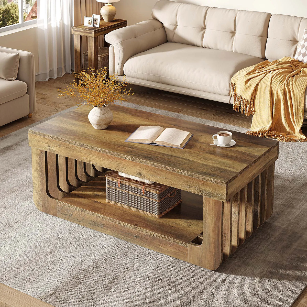 Table basse Élise rectangulaire à deux plateaux, vue 3